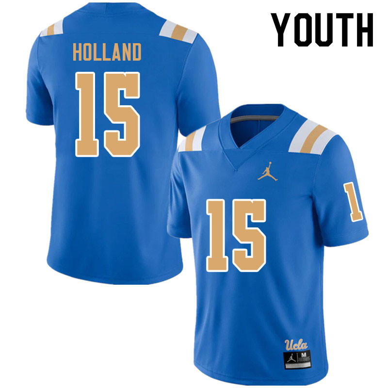 Jordan Brand Youth #15 Sean Holland UCLA Bruins College Football Jerseys Sale-Blue - Click Image to Close